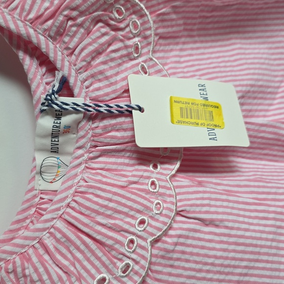 Adventurewear360 Pink Seersucker And Ruffled Lace Outfit Kids Size 5 NWT - Picture 3 of 9